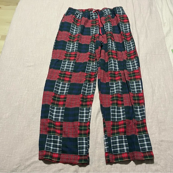 L.L. Bean Very Thick Patchwork Plaid Pants 100% Cotton Over Size XL Traditional - Picture 2 of 9
